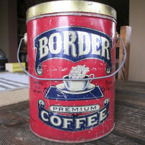 Border Coffee 3 pound tin, front